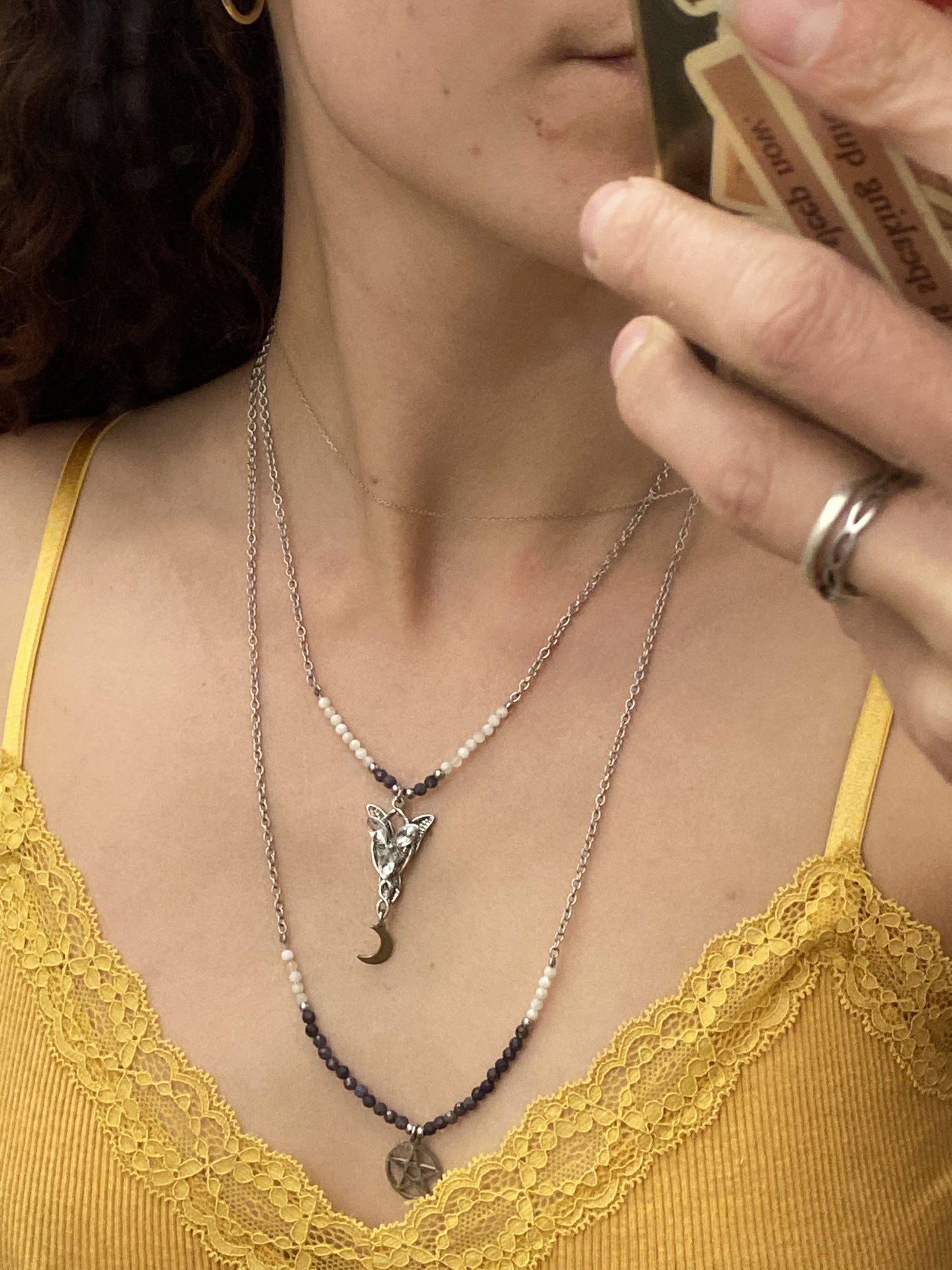 Collier Saphir et Pierre de Lune