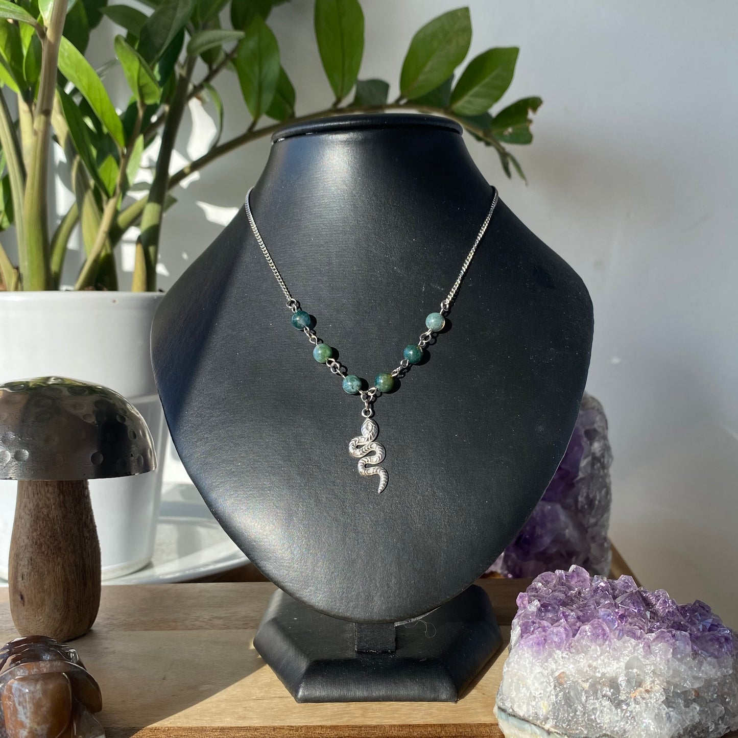Collier Méduse Argenté | Personnalisable - Rheamethyste