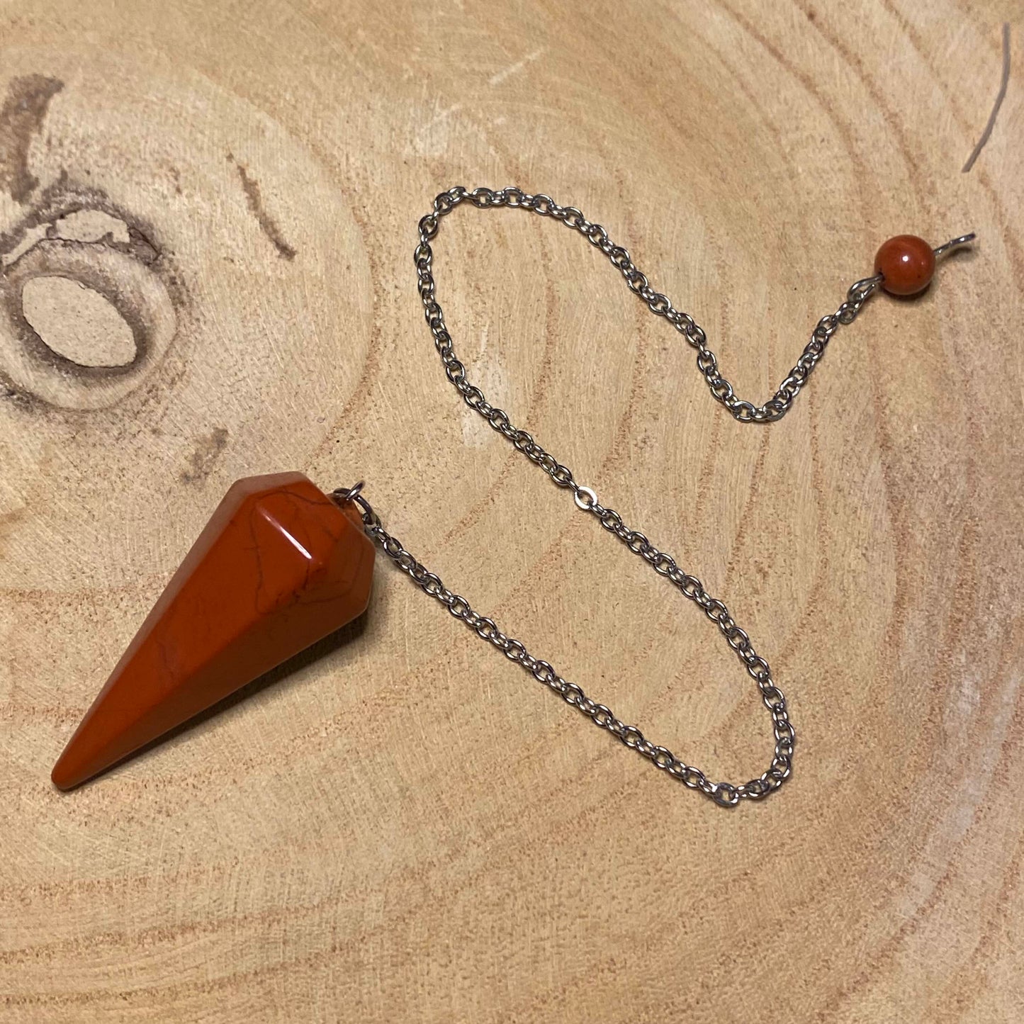 Pendule Jaspe Rouge Cône - Rheamethyste