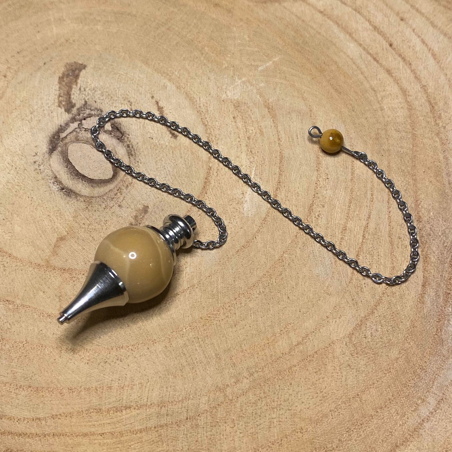 Pendule Jaspe Mokaïte Sphère - Rheamethyste