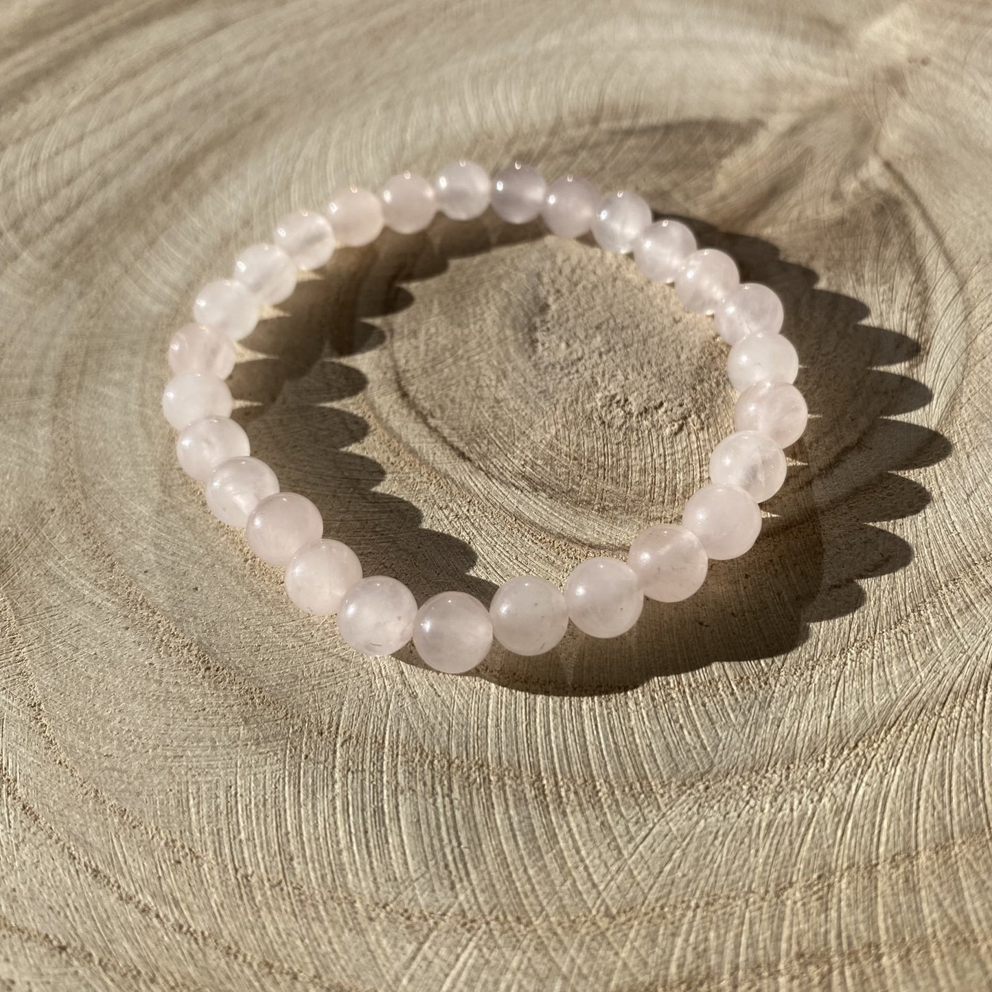 Bracelet en quartz rose 6mm