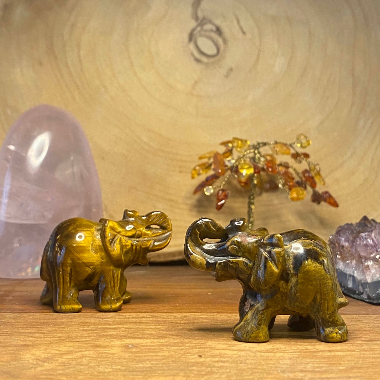 Éléphant en Œil de Tigre