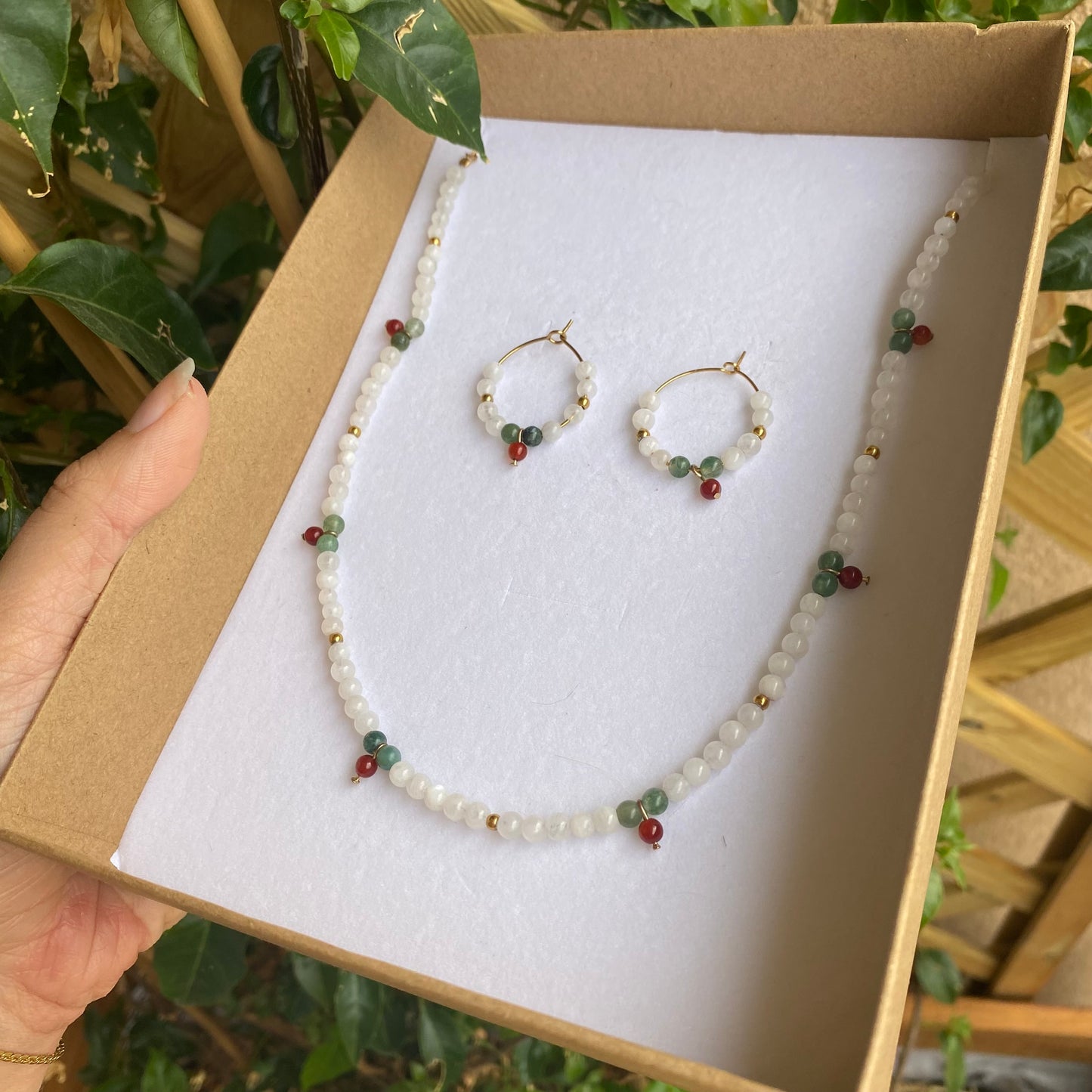 Parure Cherry (Collier + Boucles)