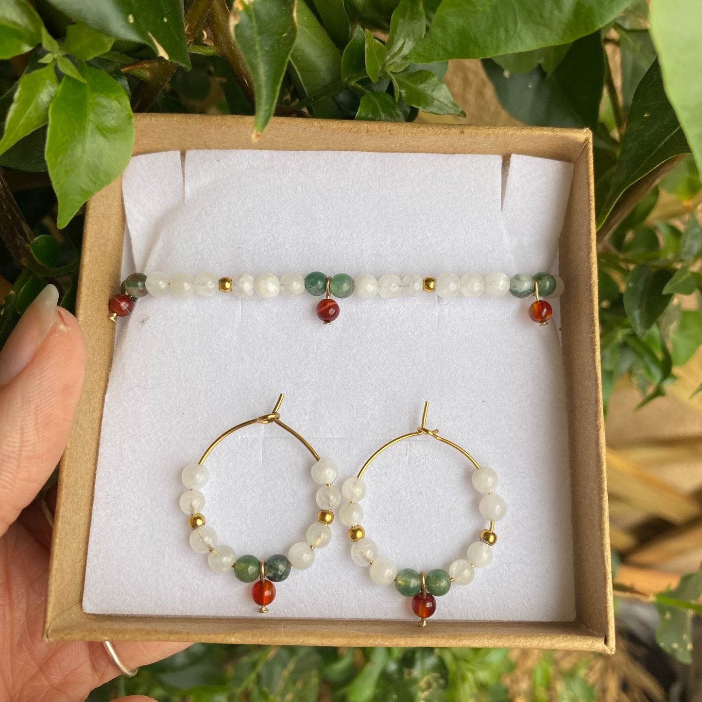 Parure Cherry (Bracelet + Boucles)