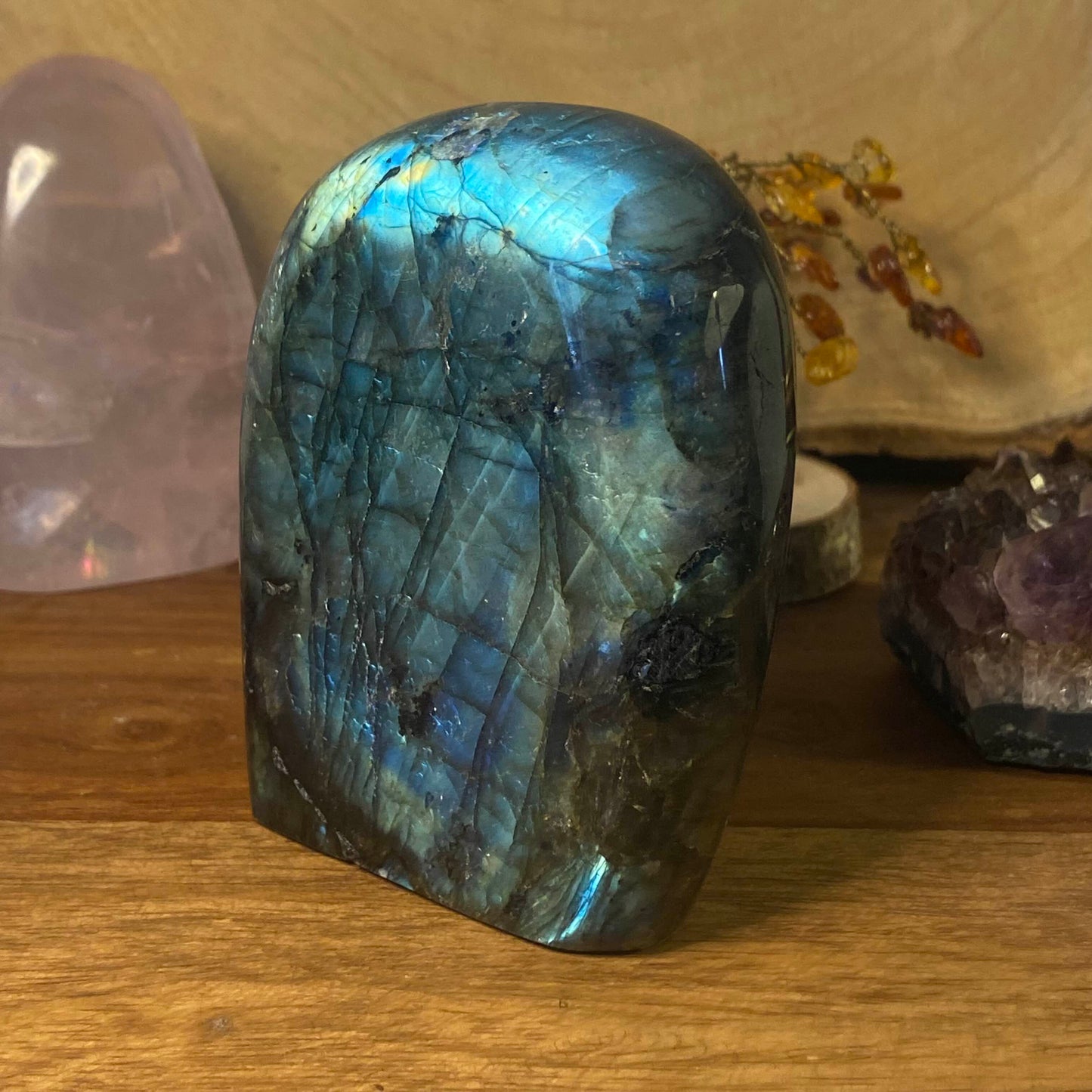 Labradorite Polie - Rheamethyste