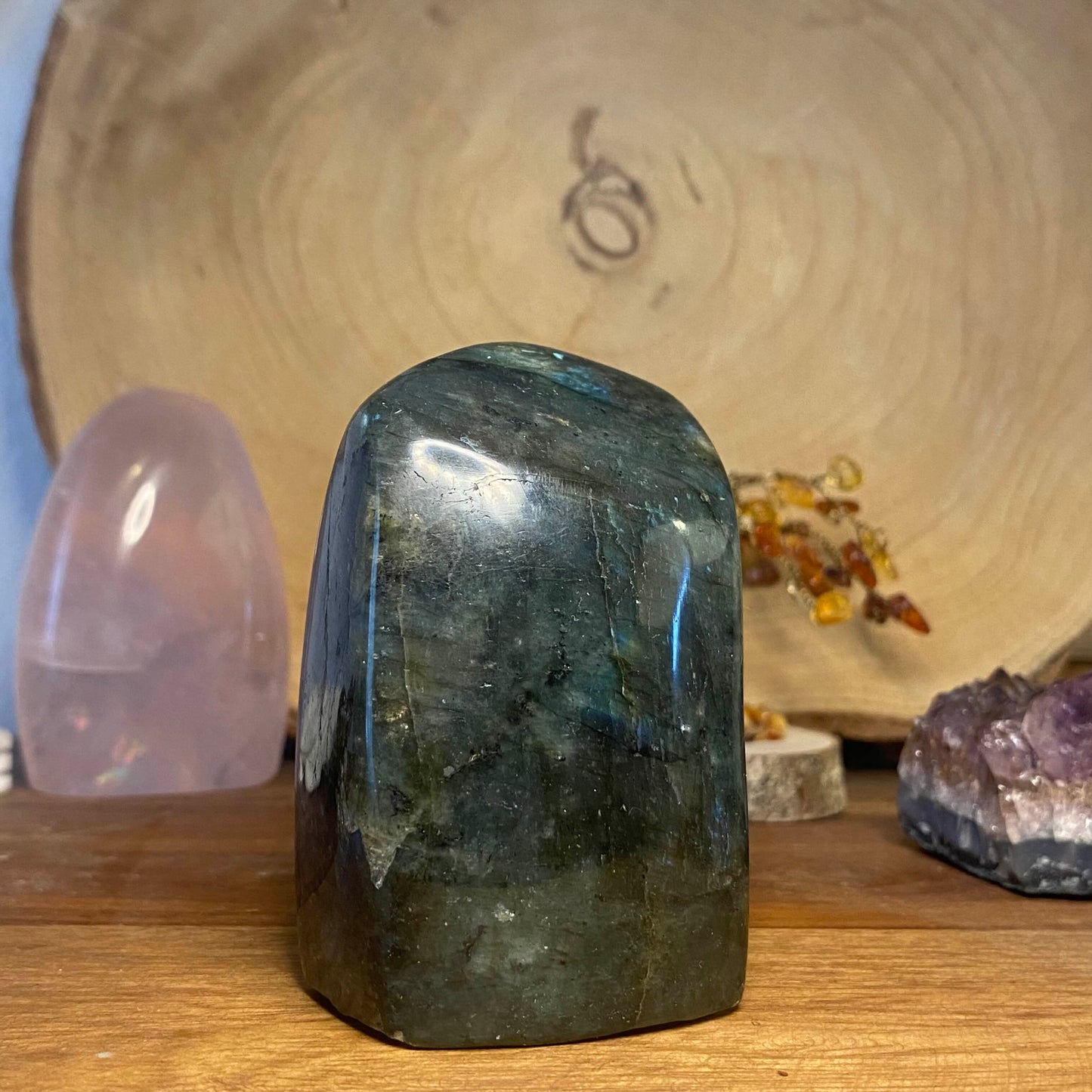 Labradorite Polie - Rheamethyste