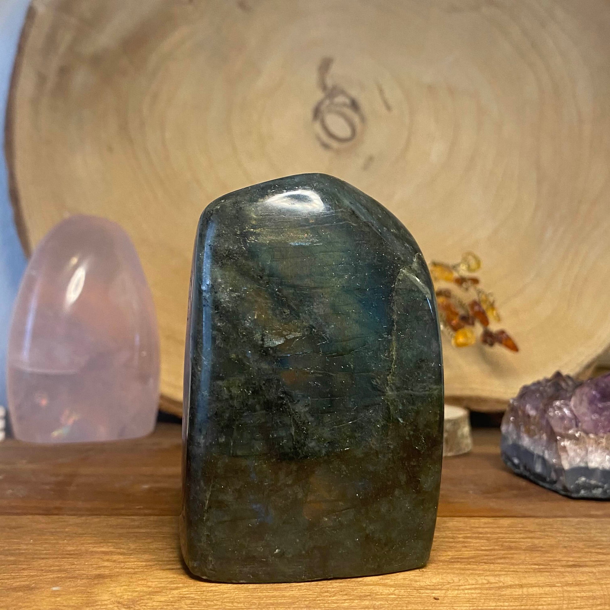 Labradorite Polie - Rheamethyste