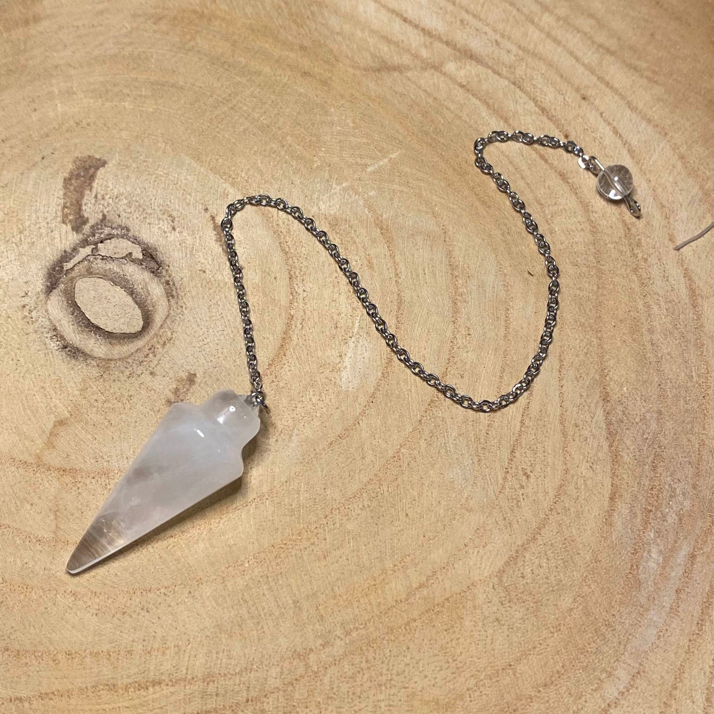 Pendule Cristal de Roche Pointe - Rheamethyste