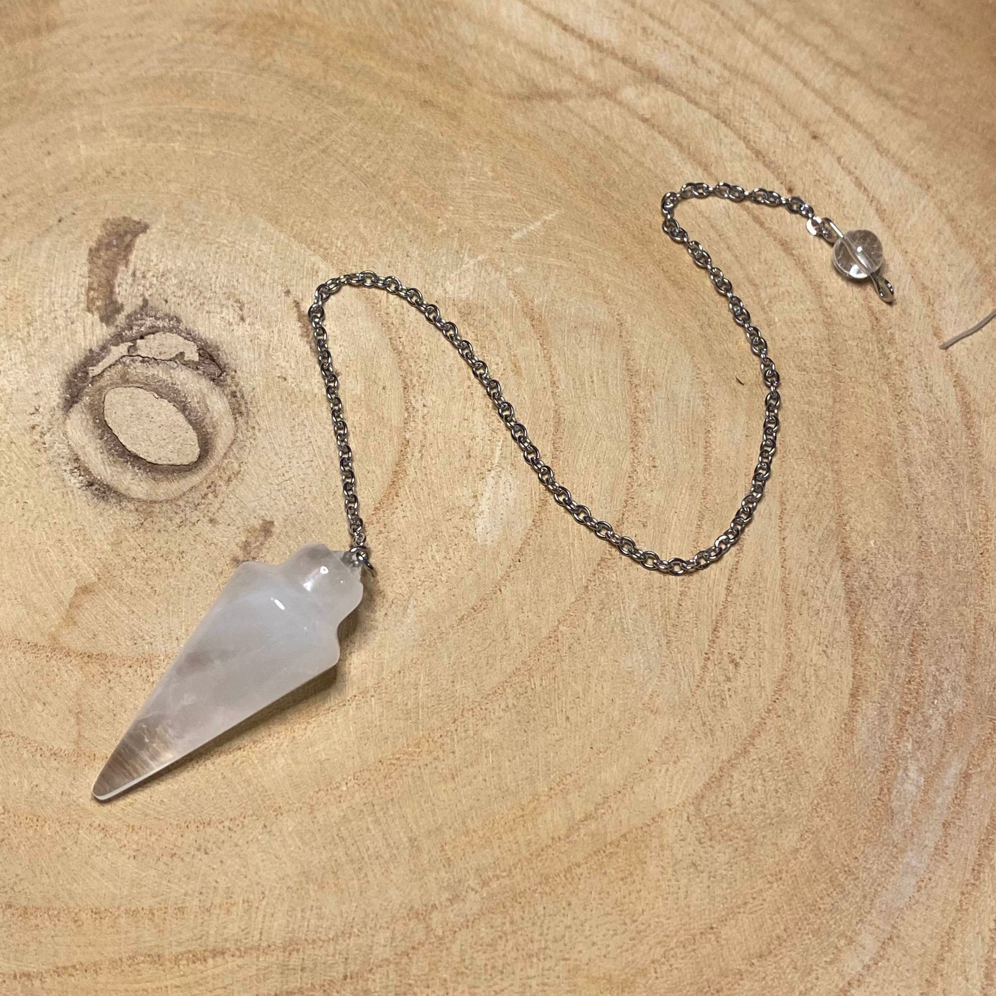 Pendule Cristal de Roche Pointe - Rheamethyste