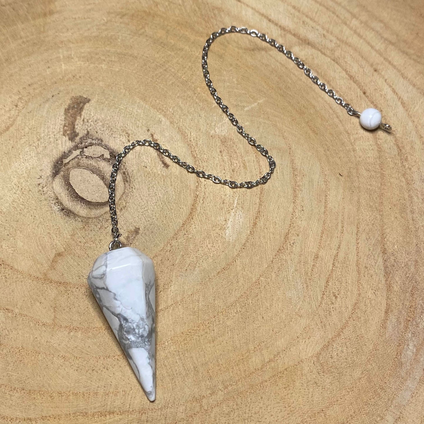 Pendule Howlite Cône - Rheamethyste