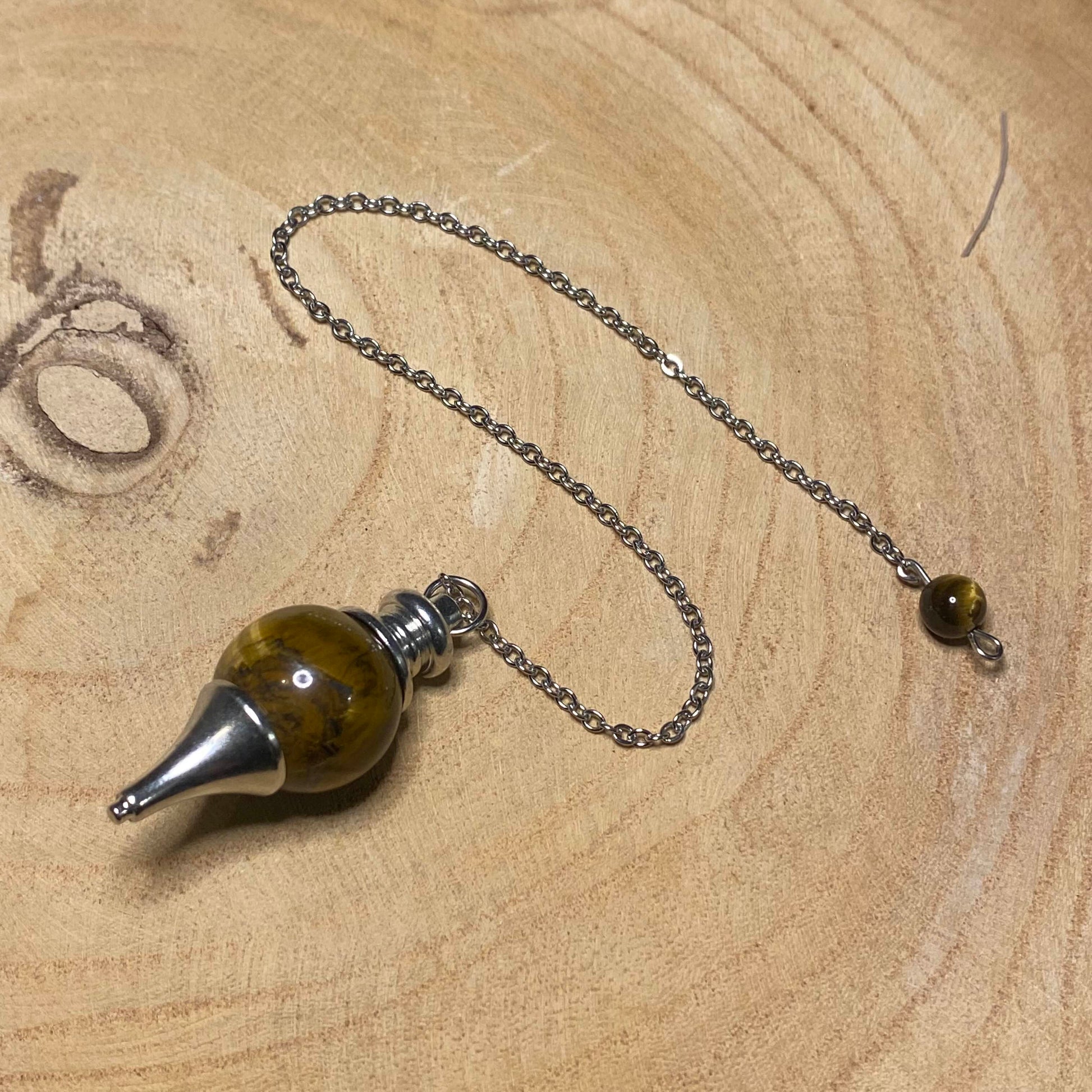 Pendule Œil de Tigre Sphère - Rheamethyste