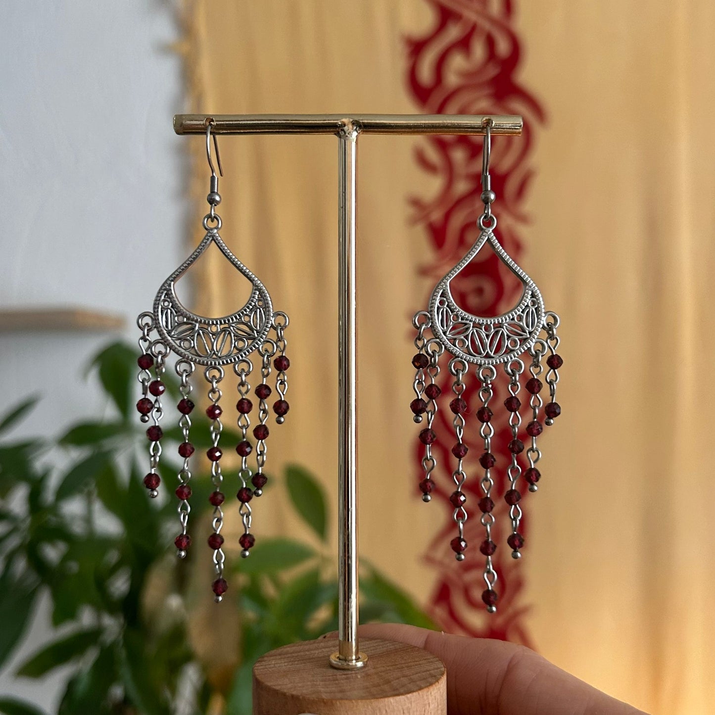 Boucles d'oreilles Grenat - Rheamethyste